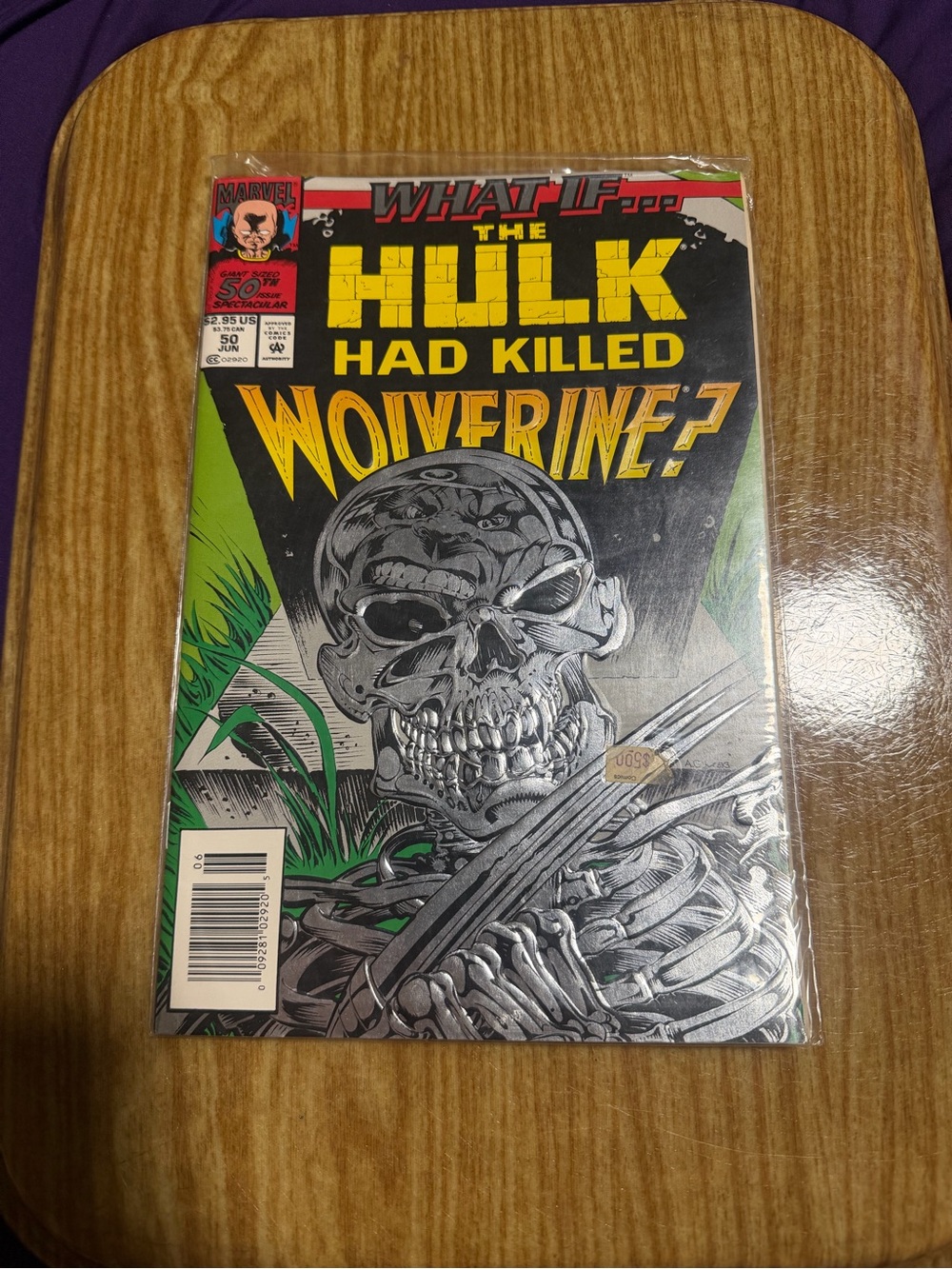 Vintage 1993 Marvel What If #50 Hulk Kills Wolverine Embossed Foil